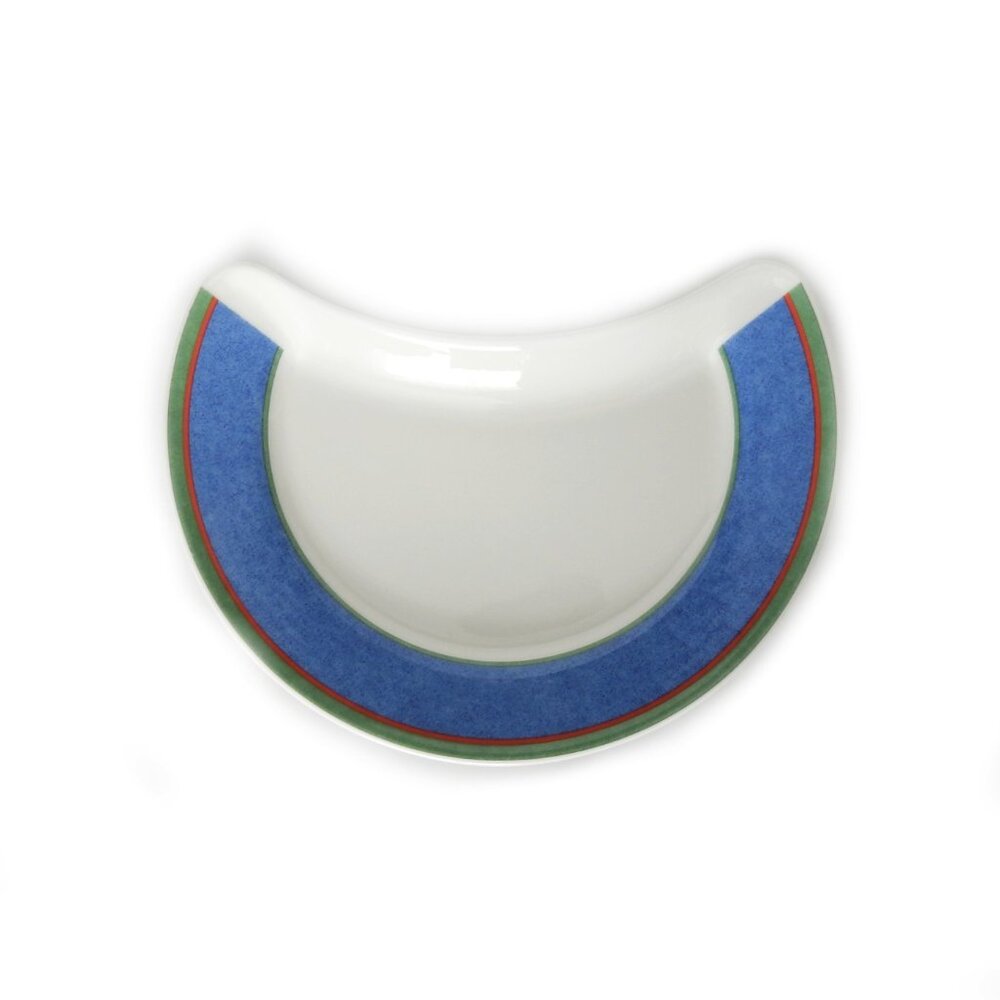 Villeroy & Boch Geo Crescent Salad Plate Half Dessert Plate Tipo Viva Blue 6132F